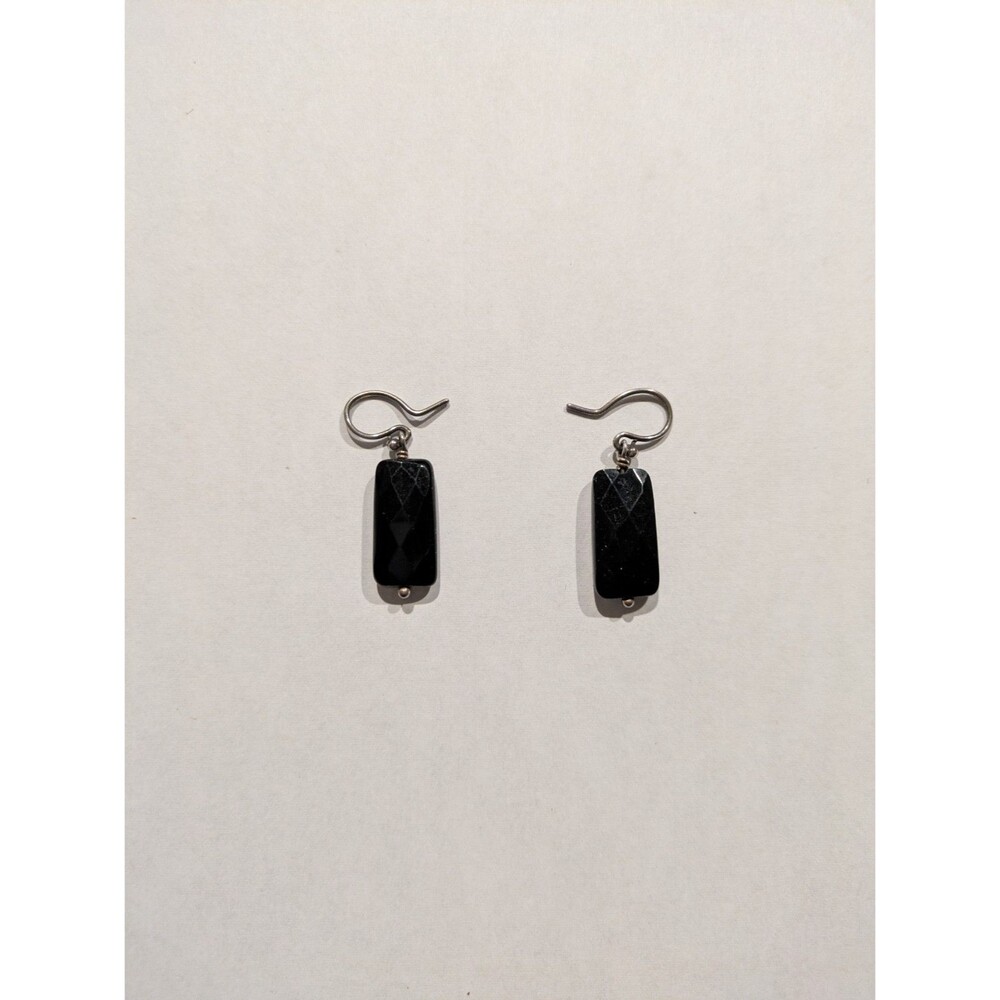 Chan Luu Onyx Sterling Silver Semiprecious Earrings Drop - Picture 2 of 4